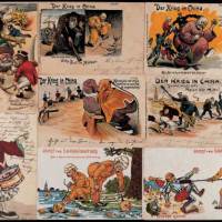 外国印制漫画明信片一件