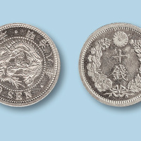 日本明治八年（1874年）十钱龙洋一枚