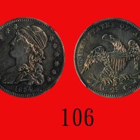1834年美国银币 25仙U.S.A.: Silver 25 Cents, 1834, Capped Bust. NGC AU Details, rim filing, whizzed