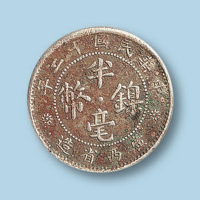 1923年（民国十二年）广西省造半毫镍币一枚