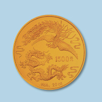 1989年龙凤纪念金币一枚 近未流通