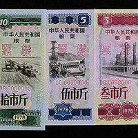 中华人民共和国粮食部全国通用粮票未发行票一组十四枚