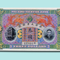 清末北洋天津银号李鸿章像叁圆