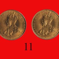 1934年香港乔治五世铜币一仙，两枚George V, Bronze 1 Cent, 1934 (Ma C6). Both PCGS MS65RD (2 pcs)