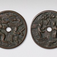 金代周处斩蛟背柳毅传书大型花钱（直径50mm）