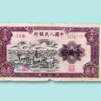 第一版人民币壹万圆“牧马”一枚
