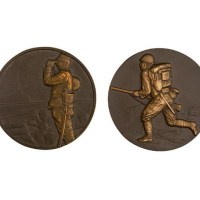 日本昭和十二年（1937年）“支那事变纪念”大型铜章一套二枚