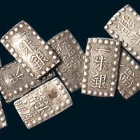 1853年至1869年日本嘉永、明治时期一朱银一组十枚