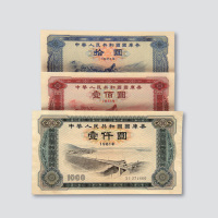 外汇兑换券及国库券一组共二十一枚