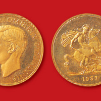 1937年英国乔治屠龙5英镑金币