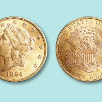 1894年美国金币20元一枚