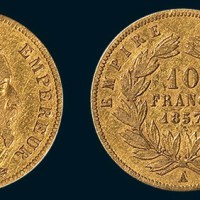 1857年法国拿破仑三世10法郎金币