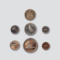 1967年加拿大野生动物纪念币（精铸）七枚全
