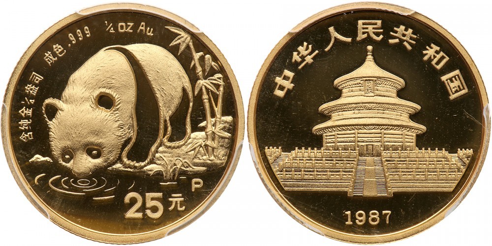 1987年熊猫P版精制纪念金币1/4盎司 PCGS Proof 69