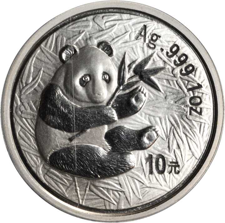 2000年熊猫纪念银币1盎司 NGC MS 68