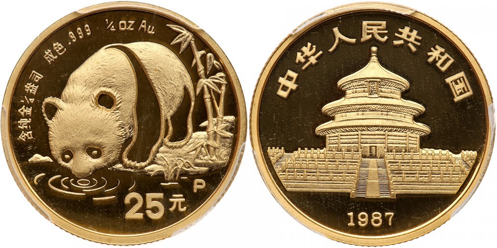 1987年熊猫P版精制纪念金币1/4盎司 PCGS Proof 69