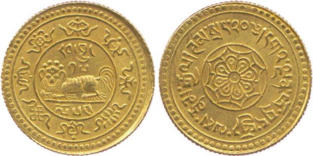 1920年西藏狮图金币20两 近未流通