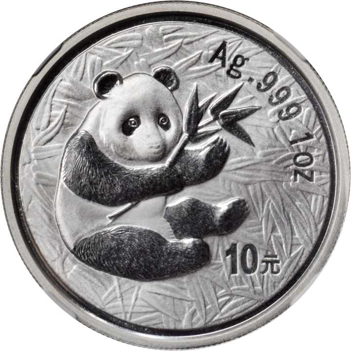 2000年熊猫纪念银币1盎司 NGC MS 68