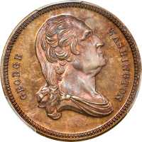 (ca. 1863) Washington and Shield medalet by George Lovett. First obverse. Copper. GW-510, Baker-143.