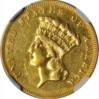 1855 Three-Dollar Gold Piece. AU Details--Removed from Jewelry (NGC).