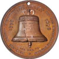 1876 U.S. Centennial Exposition. Liberty Bell-Independence Hall Dollar. Copper. 38 mm. HK-25a. Rarit