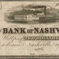 Nashville, Tennessee. Bank of Nashville. August 1, 1853. $2. Choice Very Fine. Remainder.