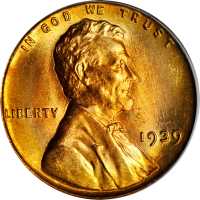 1939 Lincoln Cent. MS-67 RD (PCGS).