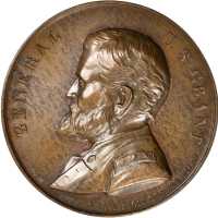 1868 Ulysses S. Grant. DeWitt-USG 1868-2. Copper. 60.5 mm. Choice About Uncirculated.