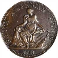 1781 (ca. 1820) North American Token. W-13980. AU-55 (PCGS).