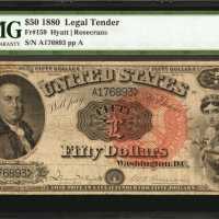 Fr. 159. 1880 $50 Legal Tender Note. PMG Choice Fine 15.