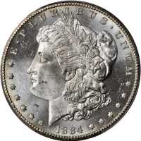 1884-CC Morgan Silver Dollar. MS-63 PL (PCGS).