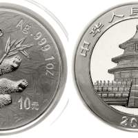 2000年熊猫纪念银币1盎司 近未流通