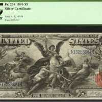 Fr. 268. 1896 $5 Silver Certificate. PCGS Very Choice New 64.