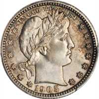 1905-O Barber Quarter. MS-64 (PCGS). CAC.
