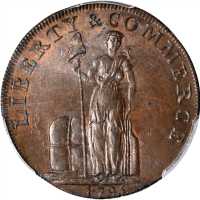 1795 Talbot, Allum & Lee Cent. Fuld-1, W-8620. Lettered Edge: WE PROMISE TO PAY THE BEARER ONE CENT.