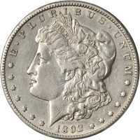 1892-CC Morgan Silver Dollar. AU-50 (PCGS).