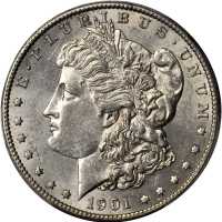 1901-S Morgan Silver Dollar. AU-58 (PCGS).