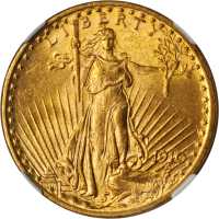 1910 Saint-Gaudens Double Eagle. MS-62 (NGC).