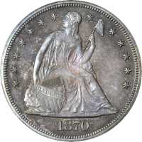 1870 Liberty Seated Silver Dollar. Proof-64 (PCGS). CAC. OGH.