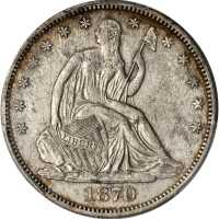1870-CC Liberty Seated Half Dollar. WB-3. Rarity-6. AU Details--Environmental Damage (PCGS).