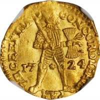 荷兰。1724年Ducat 金币。