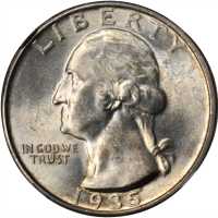 1935-D Washington Quarter. MS-63 (NGC).