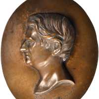 Undated (1860s) Oval Plaque of William H. Seward. Bronze. 126 mm x 102 mm. Nearly As Made.