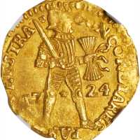 荷兰。1724年Ducat 金币。
