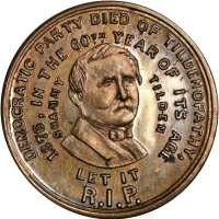 1876 Samuel J. Tilden. DeWitt-SJT 1876-6. Copper nickel. 31.3 mm. Mint State.