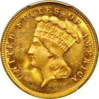 1882 Three-Dollar Gold Piece. MS-65 (PCGS).
