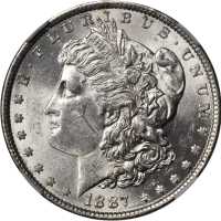 1887/1887 Morgan Silver Dollar. VAM-5. Top 100 Variety. Repunched Date, Doubled Date. MS-62 (NGC).