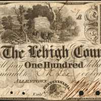 Allentown, Pennsylvania. Lehigh County Bank. July 4, 1846. $100. Very Fine.