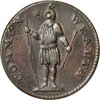 1788 Massachusetts Cent. Ryder 12-M, W-6350. Rarity-4-.Period after MASSACHUSETTS.  AU-50.