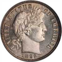 1892 Barber Dime. Proof-65 (PCGS). CAC.